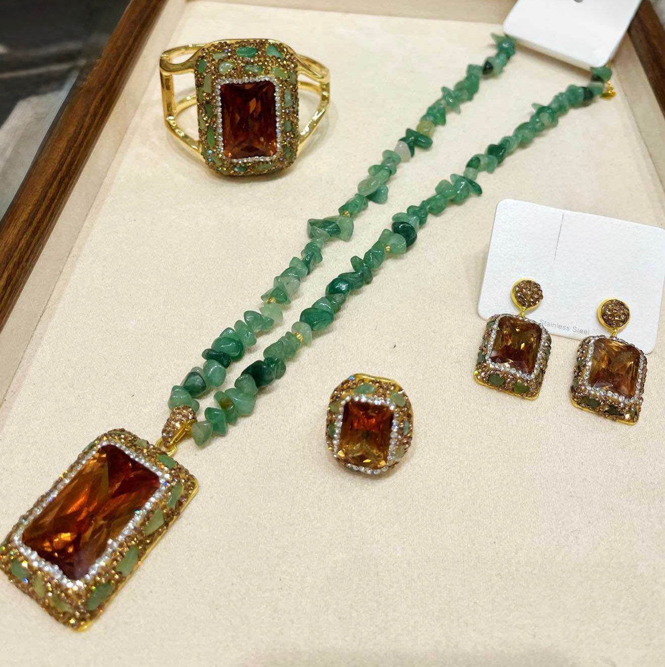Set Collana e Bracciale in Ambra e Oro | Collezione Farl