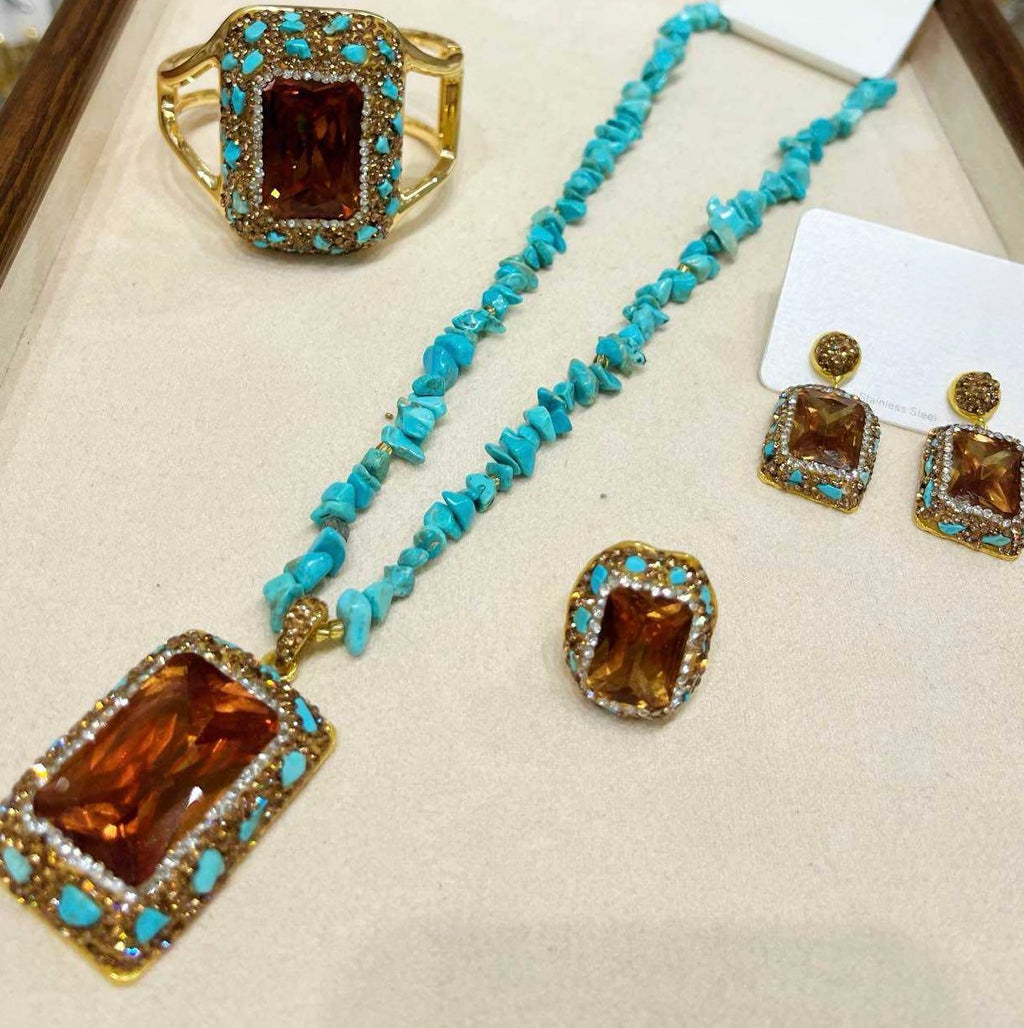 Set Collana e Bracciale in Ambra e Oro | Collezione Farl
